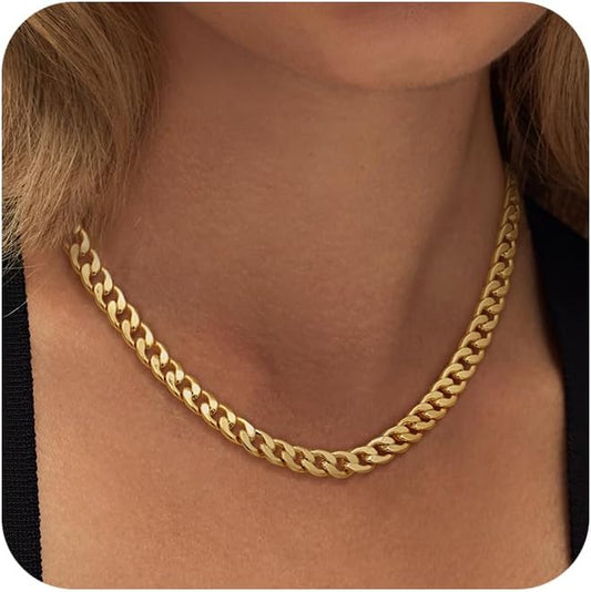 Manufacturer  Moodear Gold Necklace for Women 14K Dainty Chunky Gold/Sliver Chain Necklace Cuban Link Paperclip Chain Choker Toggle Clasp Layered Pearl Pendent Necklace for Women Trendy Fashion Jewelry  necklace