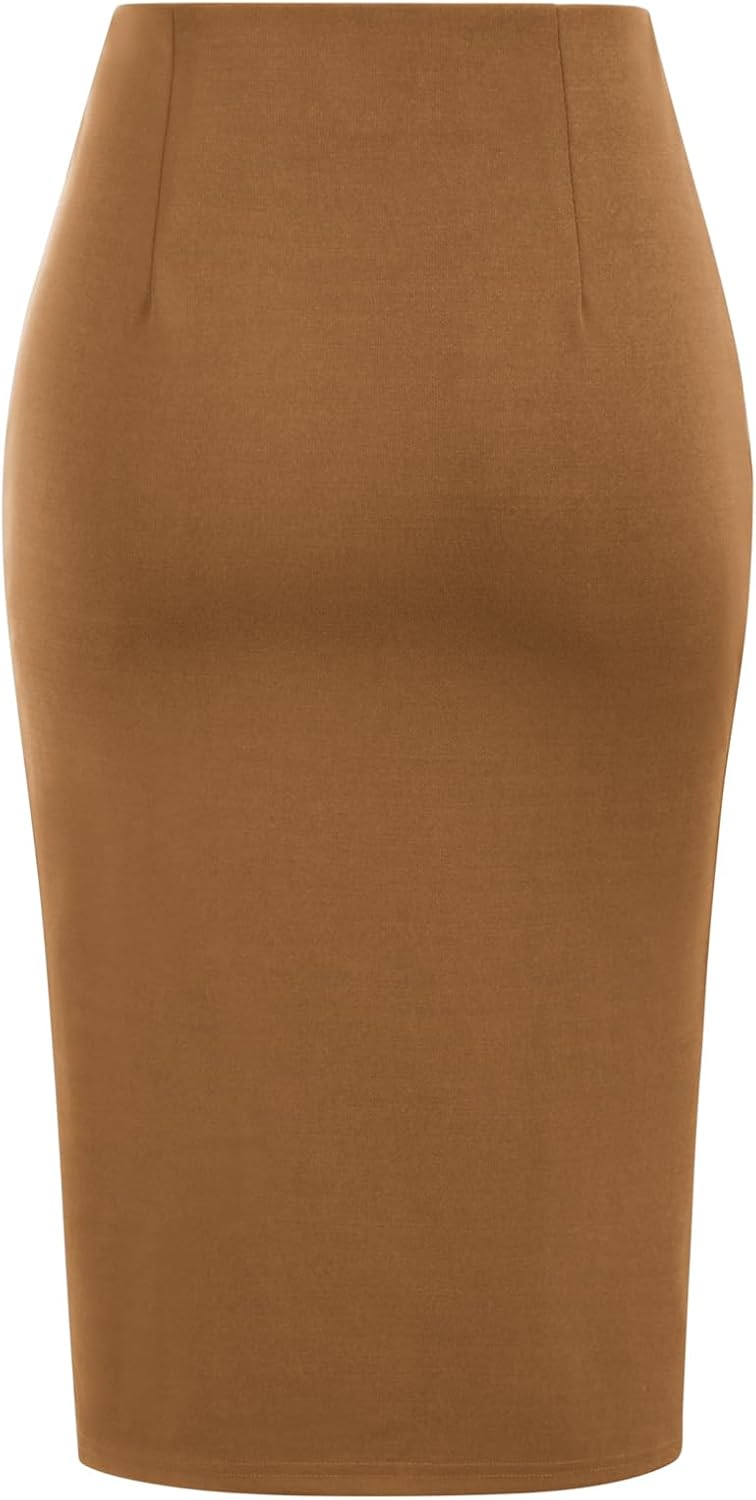 Manufacturer  Kate Kasin Women's Skirt Elastic High Waist Bow Tie Knee Length Stretch Bodycon Pencil Skirts with Slit