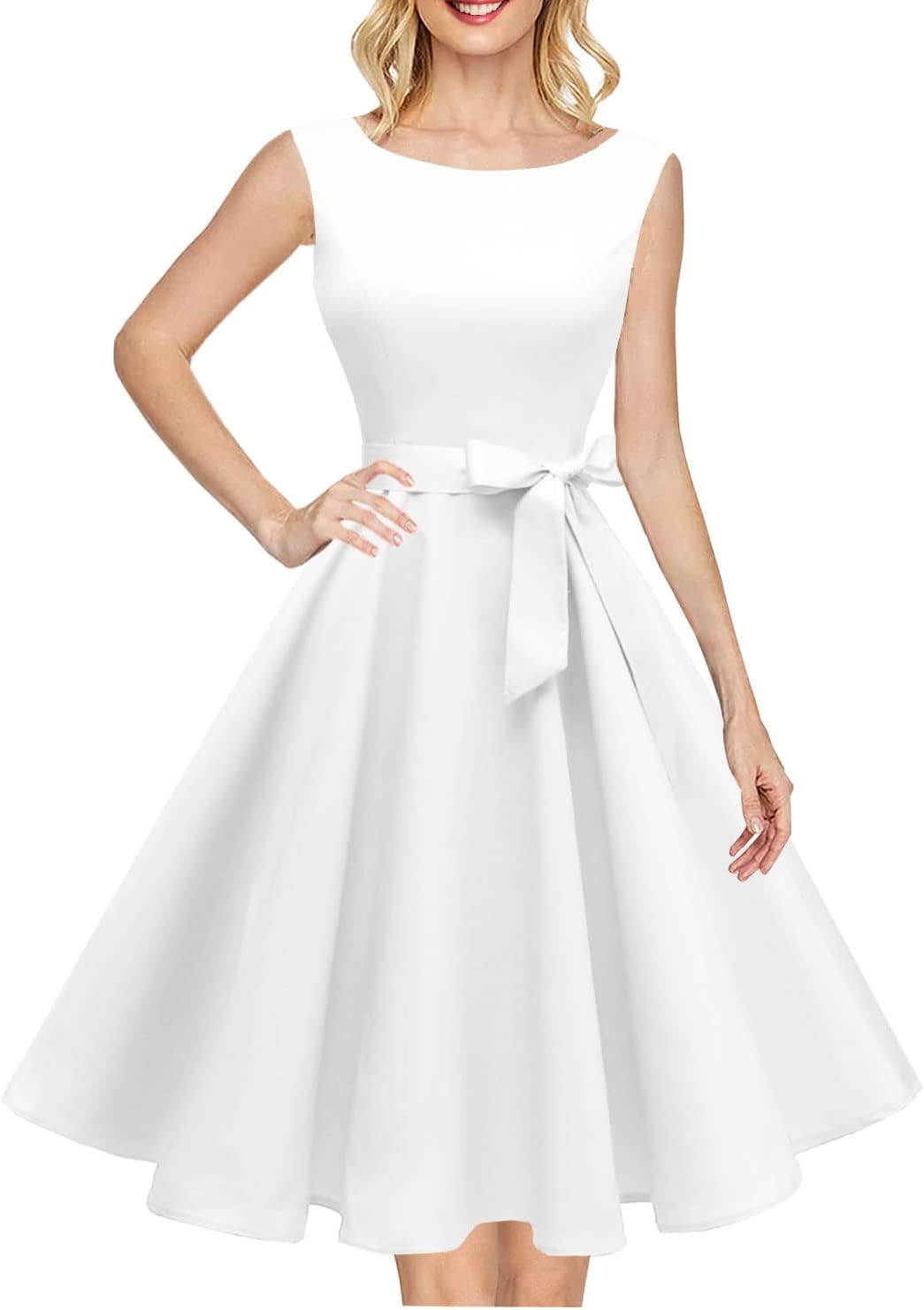 Manufacturer  Hanpceirs Women's Boatneck Sleeveless Swing Vintage 1950s Cocktail Dress New dresses