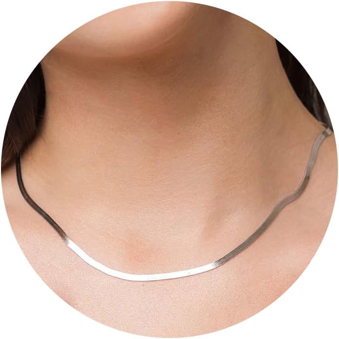 Manufacturer  Freekiss Herringbone Necklace for Women,Dainty Gold Necklace,14k Gold Plated Snake,Gold Chain Choker Necklaces,Simple Gold Layered Necklaces,Gold Jewelry Gift for Women  Necklace
