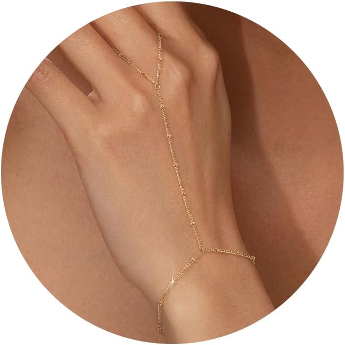 Manufacturer  adoyi Gold Bracelets for Women, 14K Gold Plated Stackable Bracelet Stack Set Adjustable Charm Paperclip Chain Cuban Link Layered Waterproof Jewelry Sets Gifts for Womens 6.0/6.8/7.2"  bracelets
