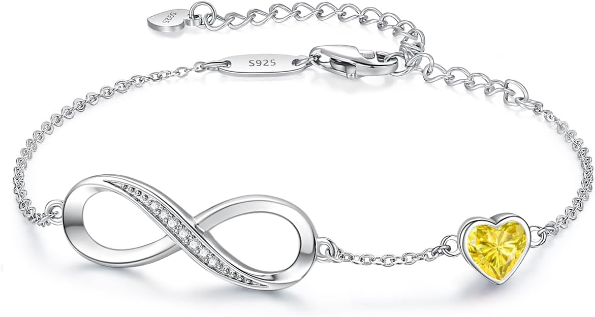Manufacturer  CDE Infinity Heart Birthstone Charm Link Bracelet for Women 925 Sterling Silver Adjustable Mother's Day Gift Anniversary Birthday Jewelry for Wife Girlfriend Her  bracelets