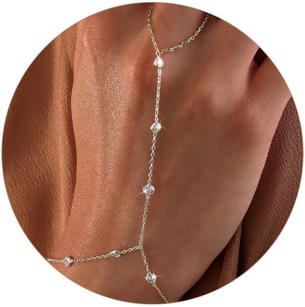 Manufacturer  MBW Silver Bracelet Set - Dainty 14K Silver Bracelets, Waterproof, Trendy Minimalist, Small Thin Bracelets for Women, Gift  bracelets