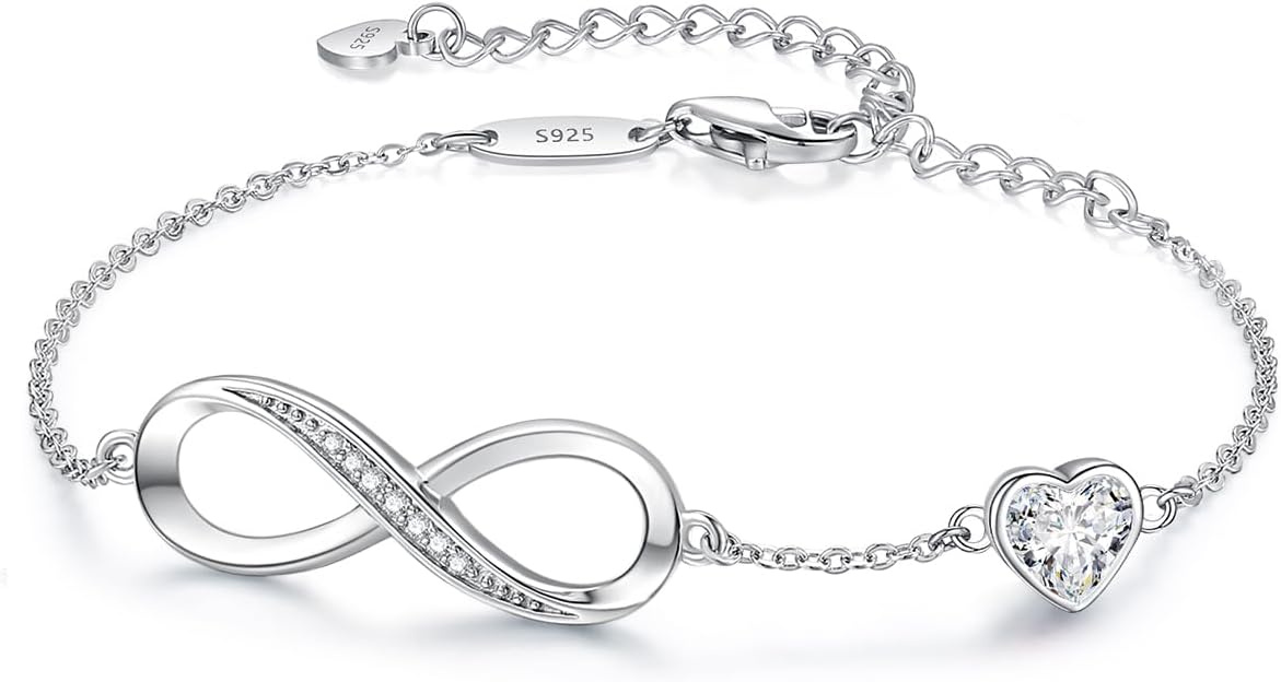 Manufacturer  CDE Infinity Heart Birthstone Charm Link Bracelet for Women 925 Sterling Silver Adjustable Mother's Day Gift Anniversary Birthday Jewelry for Wife Girlfriend Her  bracelets