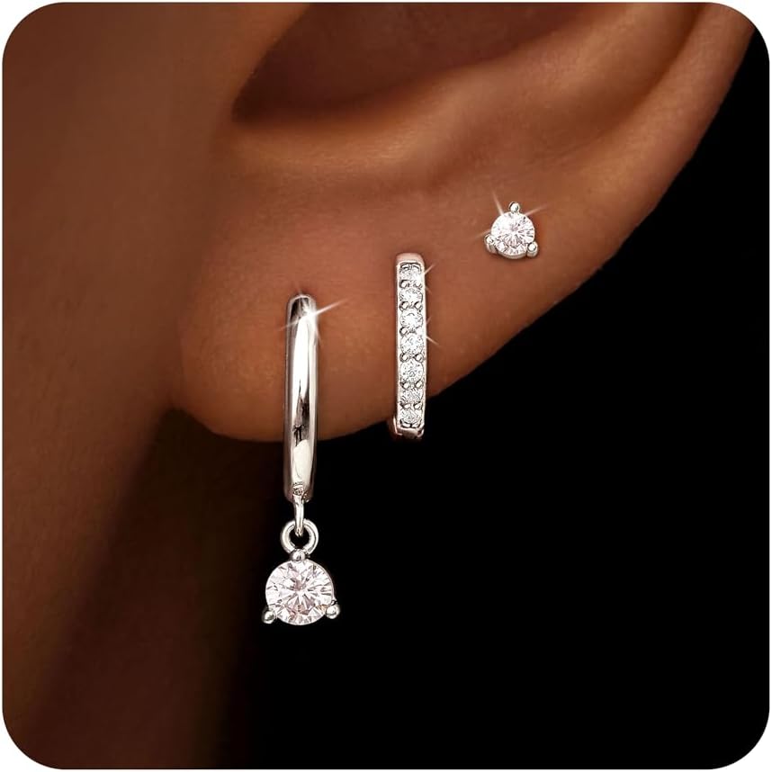 Manufacturer  Gold Huggie Hoop Earrings Set for Women, Dainty Small Stud Earrings for Women Trendy, Small Sterling Silver Jewelry Earring for Multiple Piercing Hypoallergenic Dangle Hoop Earrings  earring