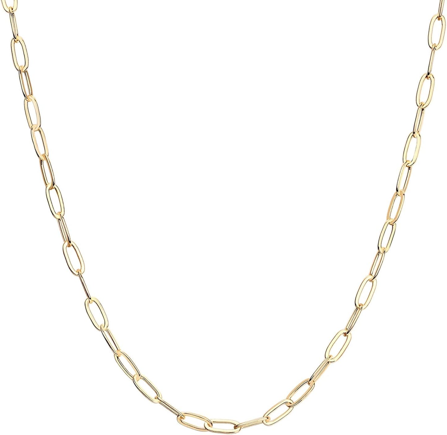 Manufacturer  PAVOI 14K Gold Plated Curb Paperclip Box Sphere Bead Snake Herringbone and Figaro Chain Adjustable Necklace  Necklace