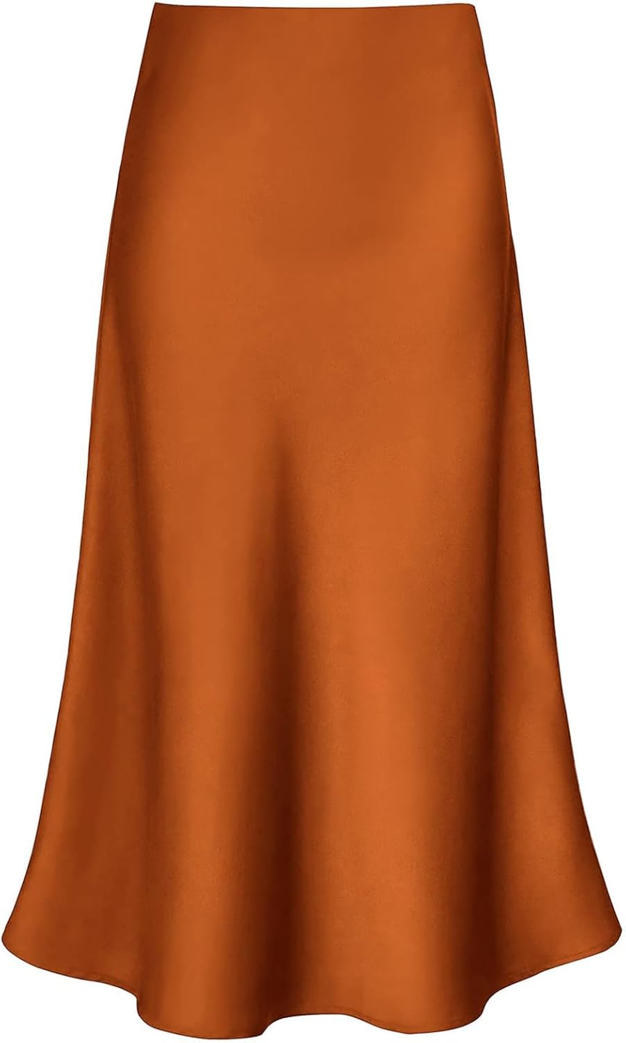 Manufacturer  Women's Satin High Waist Hidden Elasticized Waistband Flared Casual A Line Midi Skirts