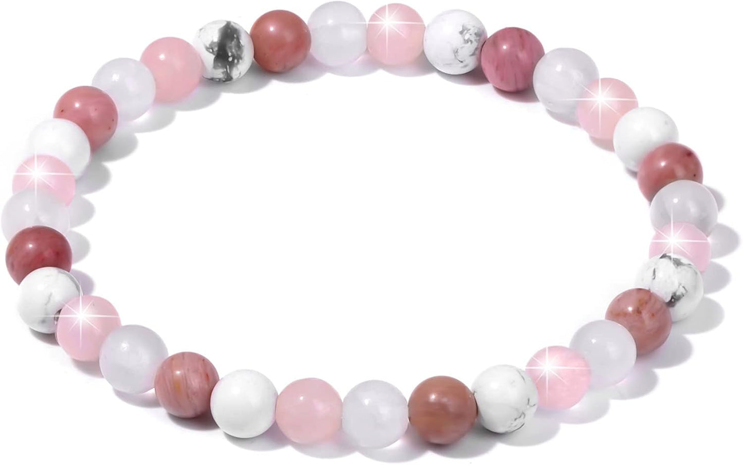 Manufacturer  GolbalJew Healing Bracelet For Women Anxiety Beaded Bracelets Jewelry Healing Stone Crystal Bracelet Stress Relief Yoga Beads Chakra Bracelets Gifts For Women pink  bracelets