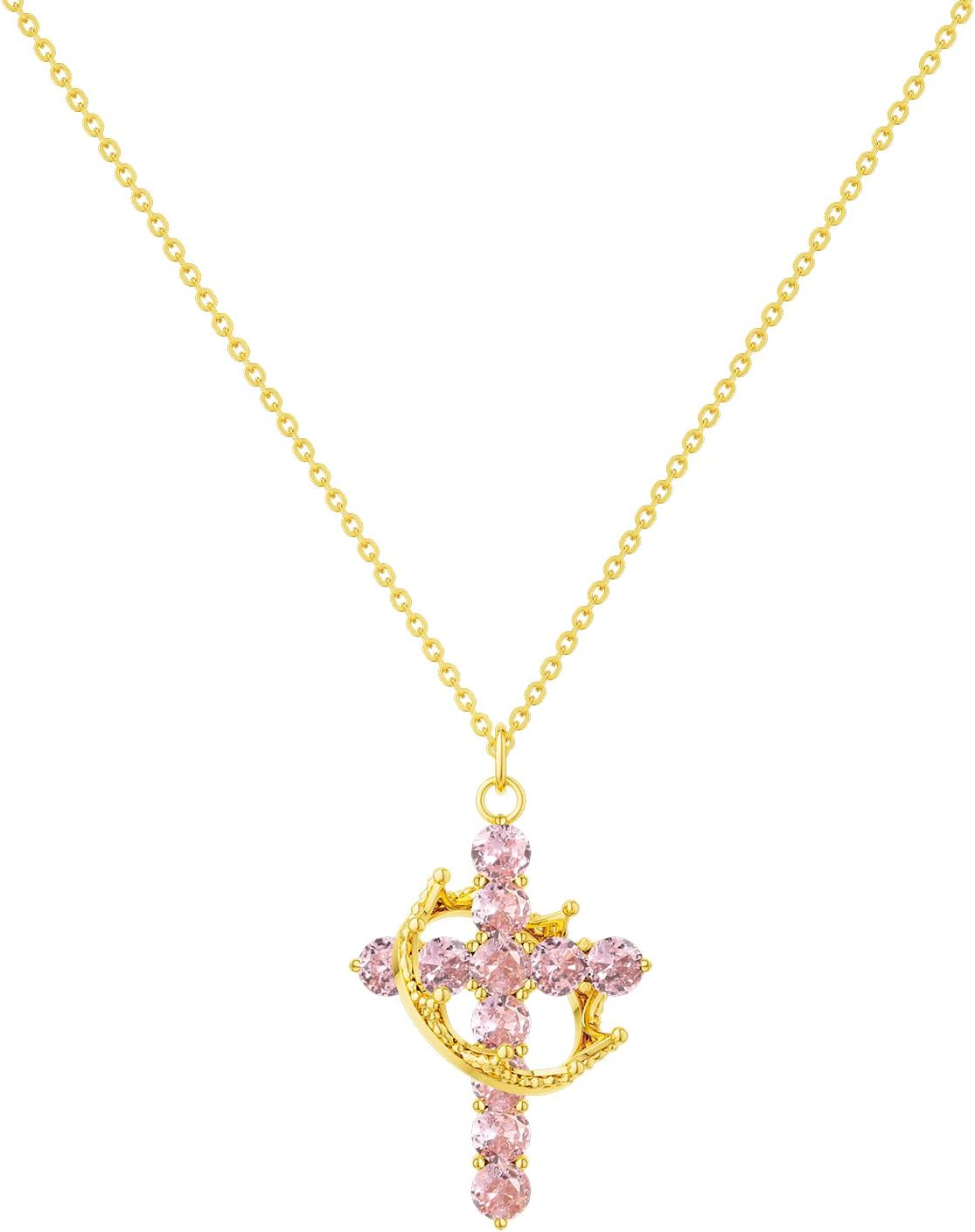 Manufacturer  Tewiky Diamond Cross Necklace for women-Dainty 14k Gold Cubic Zirconia Pendant Necklaces Simple Gold Cross Pendant Necklace Cute Tiny Gold Jewelry  necklace