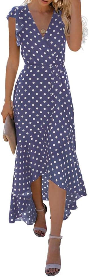 Manufacturer  GRECERELLE  Women's Spring Summer Boho Floral Print V-Neck Faux Wrap Maxi Dress for Wedding Guest, Graduation, Party dresses