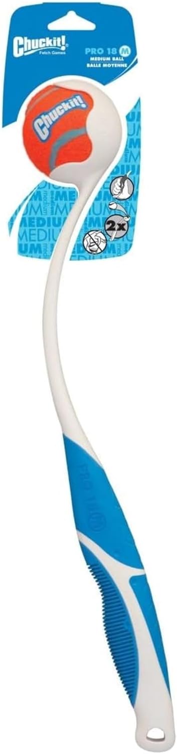 Manufacturer   Chuckit! Dog Ball Launcher - Sport 12" with Medium (2.5"), Dog Fetch Ball Thrower, For Dogs 20-60 Pounds, Made in USA    Dog toy