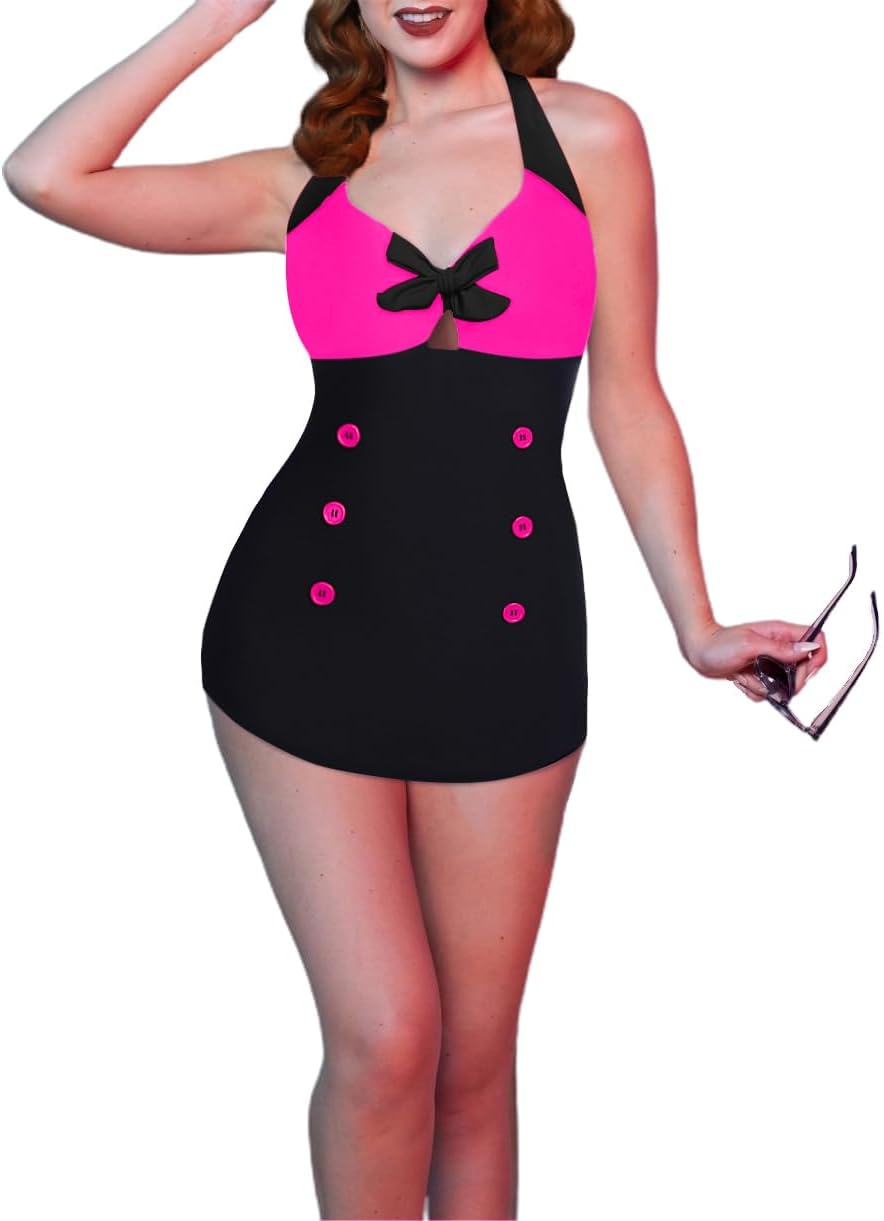 Manufacturer  Ekouaer Womens One Piece Swimsuits Vintage Striped Skirt Bathing Suit Vintage Retro Push Up Swimwear  Swimsuit