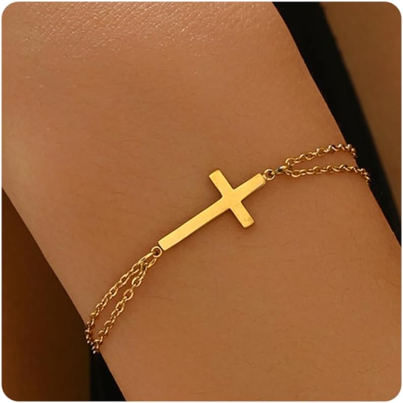 Manufacturer  18K Gold Plated Pearl Beaded Chain Cross Bracelets for Women Adjustable Stainless Steel Dainty Thin Gold Box Cuban Twisted Link Chain Bracelet Bridesmaid Jewelry  bracelets