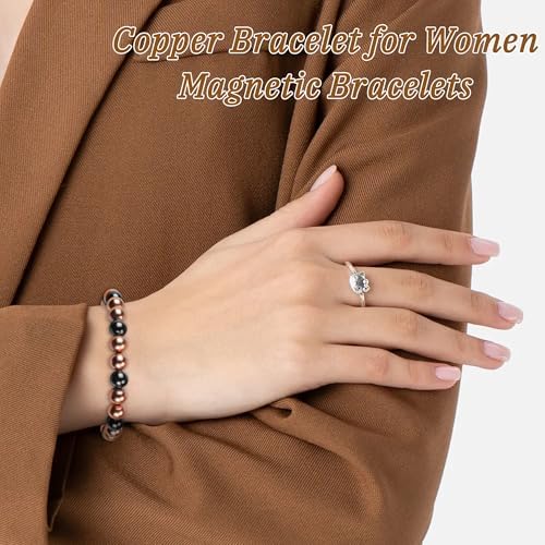Manufacturer  Copper Bracelet for Women and Men, 8MM Magnetic Bracelet 99.99% Pure Copper Jewelry with 3500 Gauss Magnet Beads Cooper Arthritis Health Jewelry as Parents Anniversary Birthday Gifts  bracelets