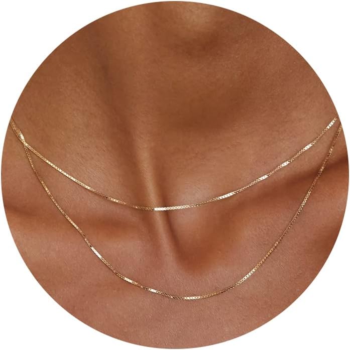 Manufacturer  CHESKY Gold Layered Necklaces for Women, 14K Dainty Gold Chain Necklace Women Trendy Cuban Link Paperclip Chain Toggle Clasp Necklace Fashion Chunky Jewelry for Women  Necklace