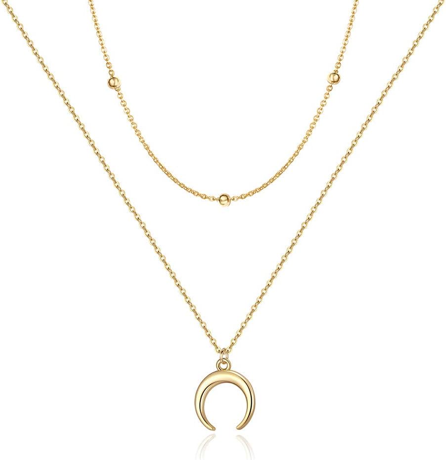 Manufacturer  Turandoss Dainty Layered Choker Necklace, Handmade 14K Gold Plated Y Pendant Necklace Multilayer Bar Disc Necklace Adjustable Layering Choker Necklaces for Women  necklace