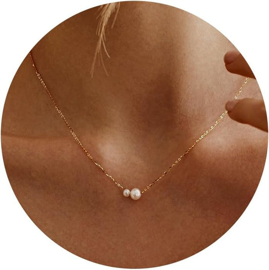Manufacturer  Gold Pearl Necklaces for Women Girls Trendy 14k Gold Plated Dainty Necklace Simple Pearl Single Charm Pendant Necklace Women's Jewelry Best Friend Birthday Gifts Gold Jewelry for Women  Necklace