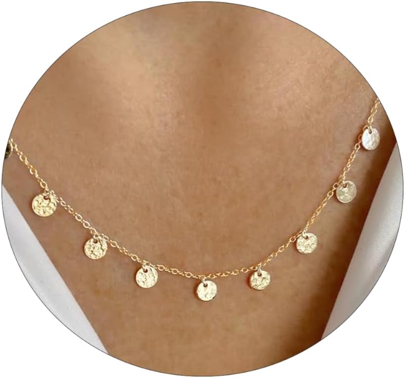 Manufacturer  BERISO 14K Gold/Silver Plated Satellite Choker Shining Dots Station Box Chain 3 Blue Beads Sparkle Chain Necklace Open Hearts Open Stars Link Chain Exquisite Jewelry for women  necklace