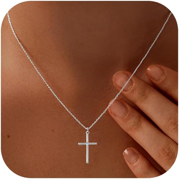Manufacturer  Cross Necklace for Women 14K Gold Plated/Sterling Silver Cross Necklace Dainty Tiny Layered Choker Cross Pendant Necklaces Faith Jewelry First Communion Gifts for Her ﻿  necklace
