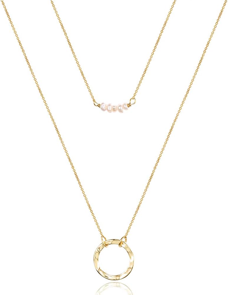 Manufacturer  Turandoss Dainty Layered Choker Necklace, Handmade 14K Gold Plated Y Pendant Necklace Multilayer Bar Disc Necklace Adjustable Layering Choker Necklaces for Women  necklace