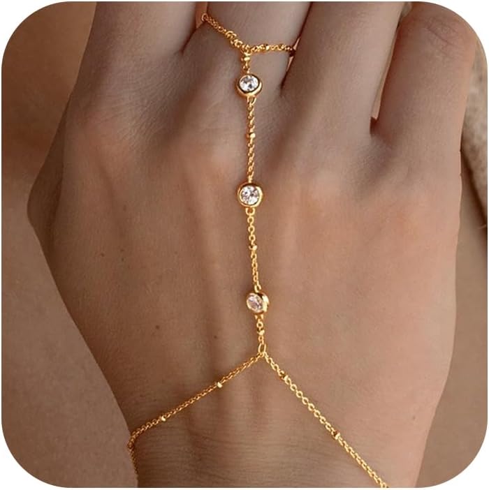 Manufacturer  DEARMAY Gold Bracelets for Women Waterproof, 14K Real Gold Jewelry Sets Trendy Thin Dainty Stackable Cuban Link Paperclip Chain Bracelet Pack Fashion Accessories Gifts for Womens  bracelets