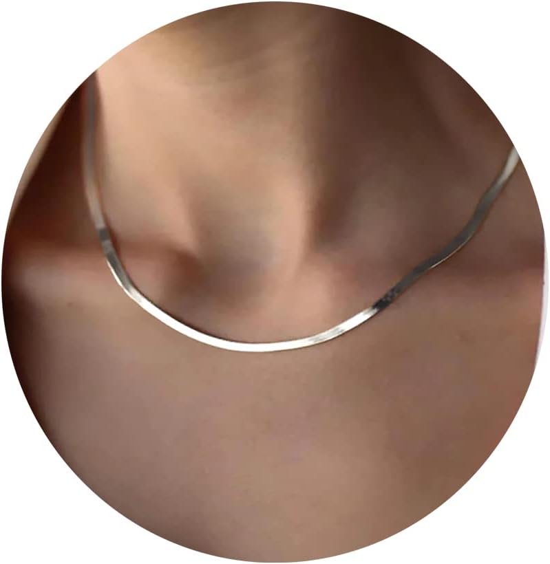 Manufacturer  DEARMAY 14K Gold Necklaces for Women, Dainty Gold Herringbone Choker Necklace for Women Thin Layered Chunky Snake Chain Necklaces Jewelry for Teen Gifts  Necklace
