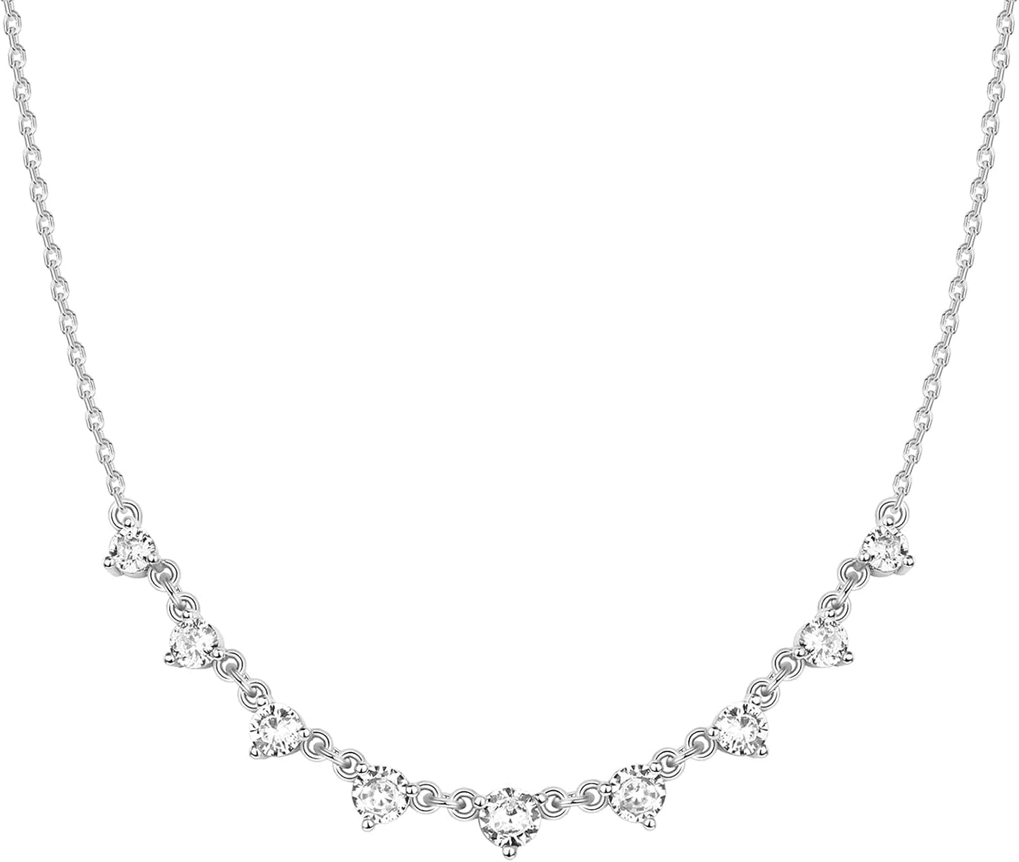 Manufacturer  PAVOI 14K Gold Plated Station Necklace - Simulated Diamond BTY Layering Necklaces - Womens CZ Chain  Necklace