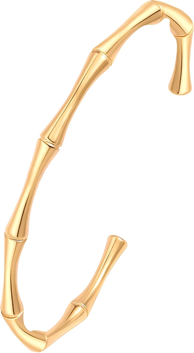 Manufacturer  PERNNLA PEARL Dainty Gold Bar Bracelet for Women Simple Delicate Thin Cuff Bangle Hook Bracelet 18K Gold Plated Handmade Minimalist Jewelry  bracelets