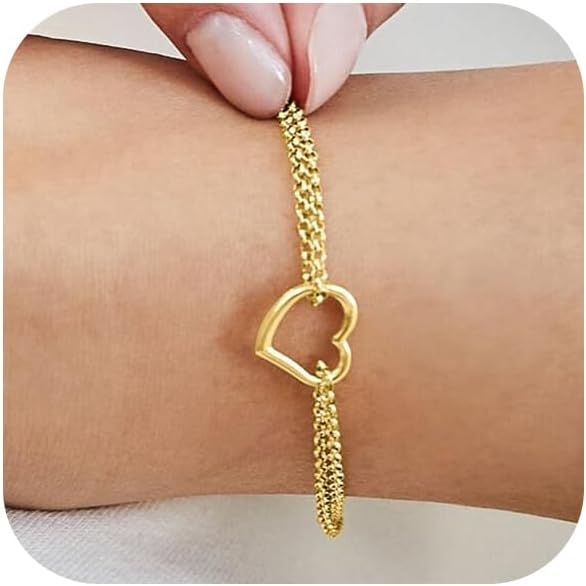 Manufacturer  Bracelets for Women 14K Gold Silver Plated Ring Bracelet Hand Chain Dainty Evil Eye Heart Clover Daisy Cubic Zirconia Stackable Link Chain Hypoallergenic Body Jewelry Cute Trendy Gifts  bracelets