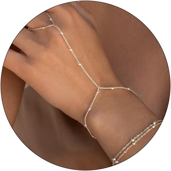 Manufacturer  MBW Silver Bracelet Set - Dainty 14K Silver Bracelets, Waterproof, Trendy Minimalist, Small Thin Bracelets for Women, Gift  bracelets