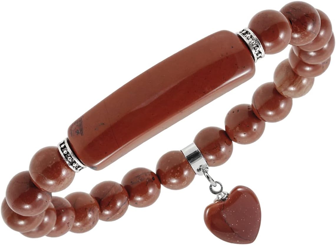 Manufacturer  TUMBEELLUWA Healing Stone Bracelet 8mm Beads Chakra Crystal Energy Heart Charm Bracelet Handmade Jewelry for Women  bracelets