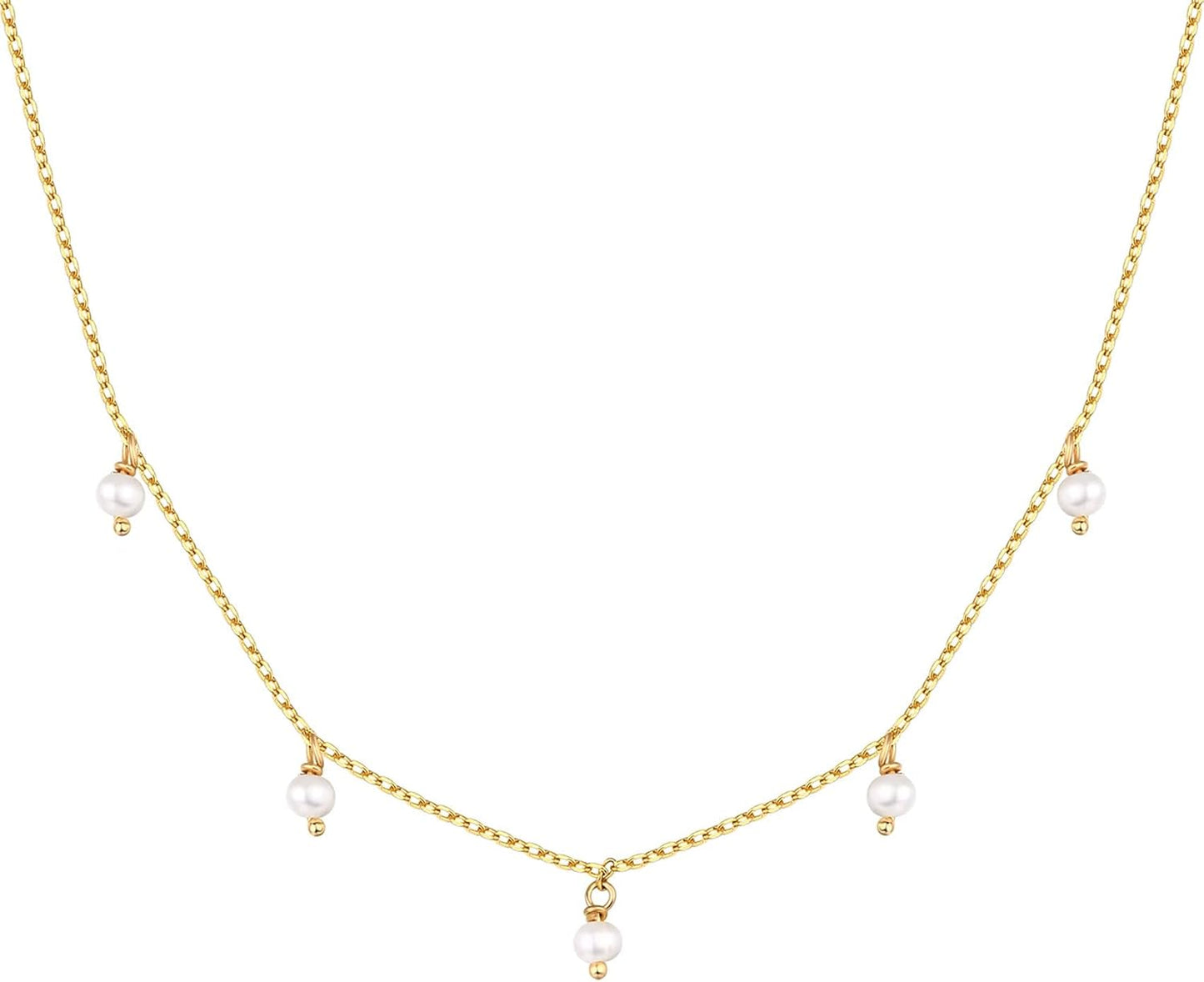 Manufacturer  PAVOI 14K Gold Plated Station Necklace - Simulated Diamond BTY Layering Necklaces - Womens CZ Chain  Necklace