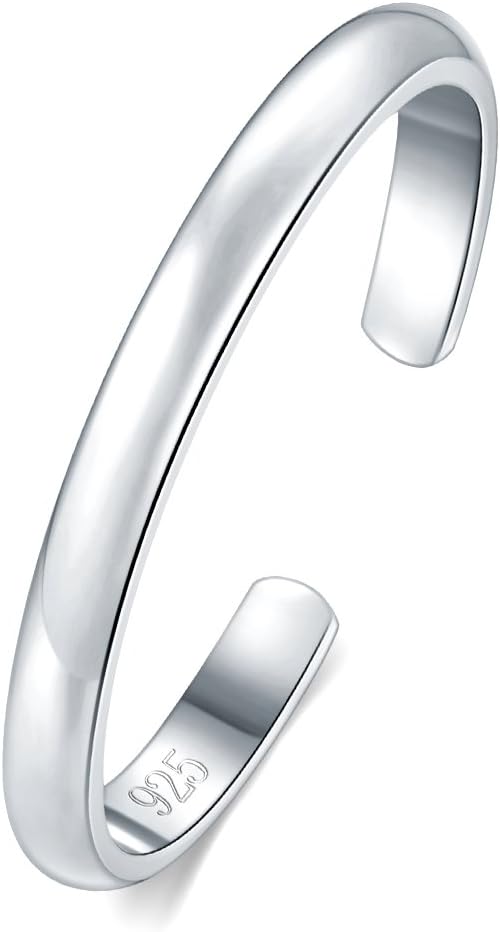 Manufacturer  BORUO Toe Rings - Sterling Silver Band Ring - Stylish Toe Rings For Women - Sterling Silver Rings for Gifting - Chic 925 Sterling Silver Rings - Toe Rings For Women With Gift Bag, 2 mm, 3mm, 4mm   rings