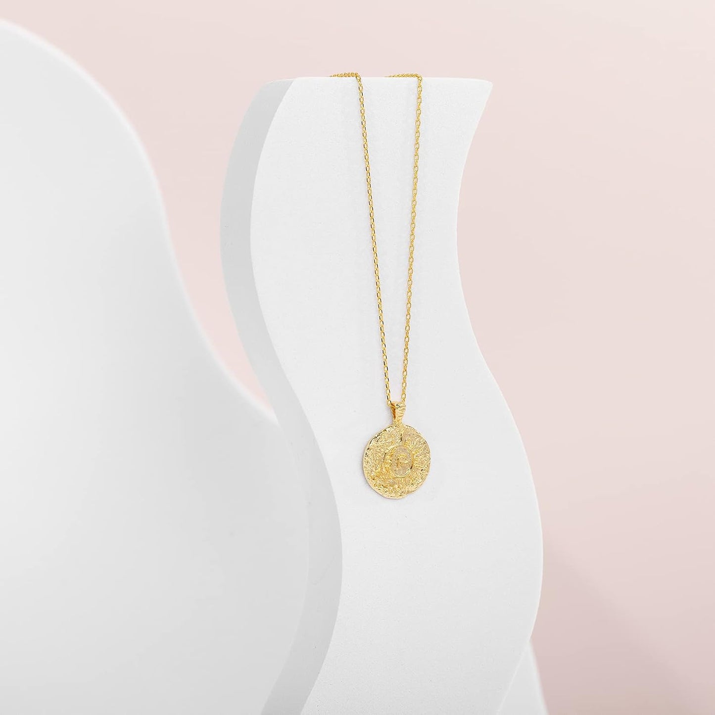 Manufacturer  PAVOI 14K Gold Plated Engraved Coin Pendant Necklaces for Women | Byzantine Coin Pendants | Bohemian Necklace  necklace