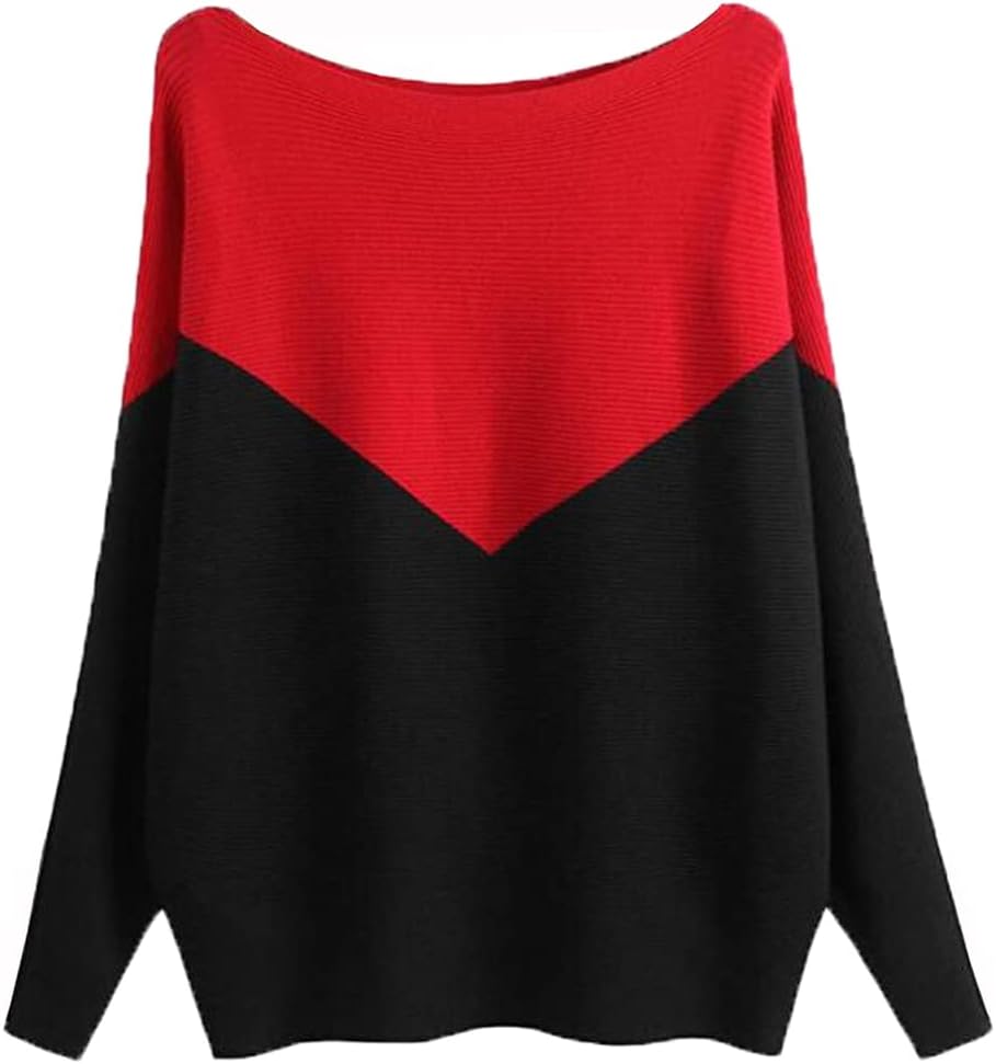 Manufacturer  Ckikiou Womens Lightweight Oversized Boat Neck Sweaters Tops Dolman Batwing Sleeve Ribbed Knitted Pullovers   sweaters