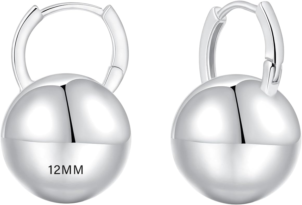 Manufacturer  Ascona Gold/Silver Plated Hoop Earrings, Gold Plated Ball Drop Dangle Hypoallergenic Lightweight Earrings for Women  earring