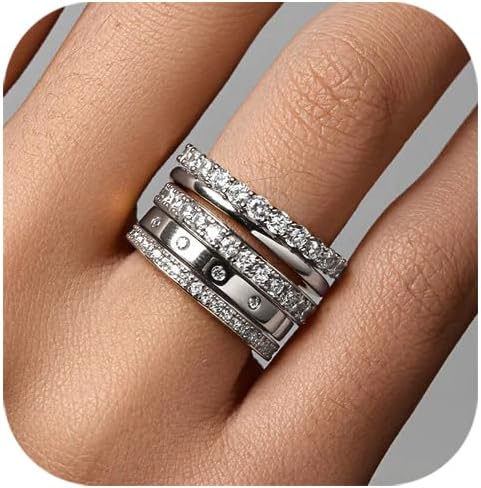 Manufacturer  FAXHION Gold Rings for Women Non Tarnish, 14k Gold Plated Dainty Stacking Cubic Zirconia Thumb Rings, Gold Knuckle Women Rings Set Jewelry Size 5-10   rings