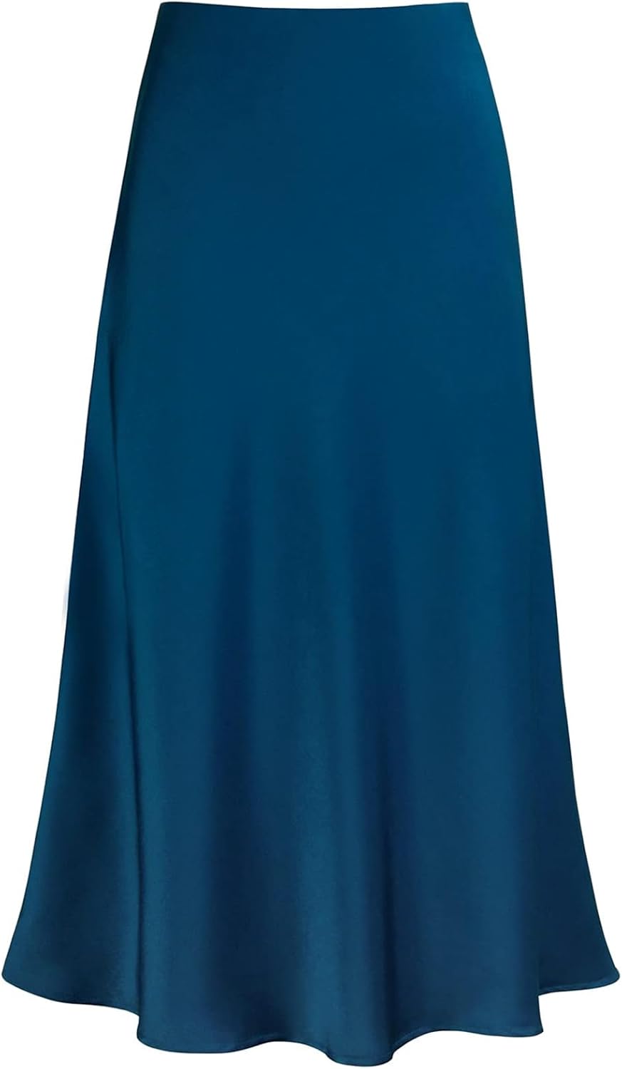 Manufacturer  Women's Satin High Waist Hidden Elasticized Waistband Flared Casual A Line Midi Skirts