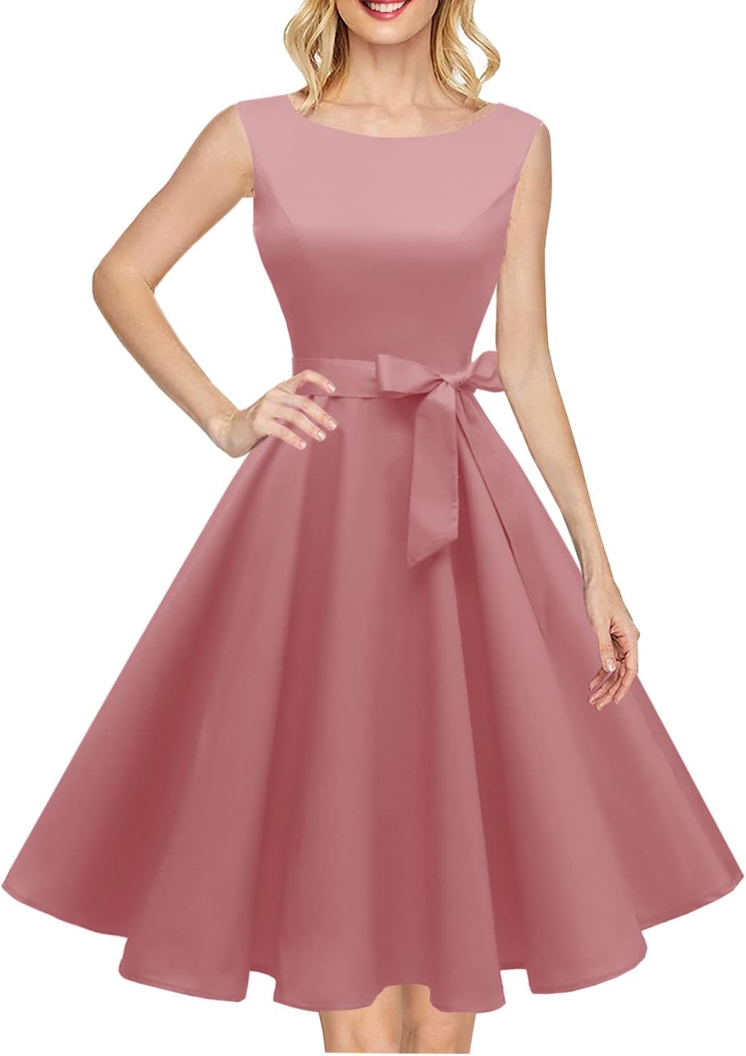 Manufacturer  Hanpceirs Women's Boatneck Sleeveless Swing Vintage 1950s Cocktail Dress New dresses