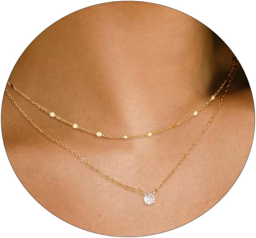 Manufacturer  BERISO 14K Gold/Silver Plated Satellite Choker Shining Dots Station Box Chain 3 Blue Beads Sparkle Chain Necklace Open Hearts Open Stars Link Chain Exquisite Jewelry for women  necklace