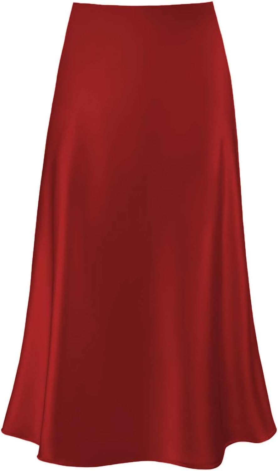 Manufacturer  Women's Satin High Waist Hidden Elasticized Waistband Flared Casual A Line Midi Skirts