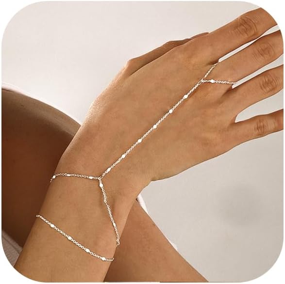 Manufacturer  Bracelets for Women 14K Gold Silver Plated Ring Bracelet Hand Chain Dainty Evil Eye Heart Clover Daisy Cubic Zirconia Stackable Link Chain Hypoallergenic Body Jewelry Cute Trendy Gifts  bracelets