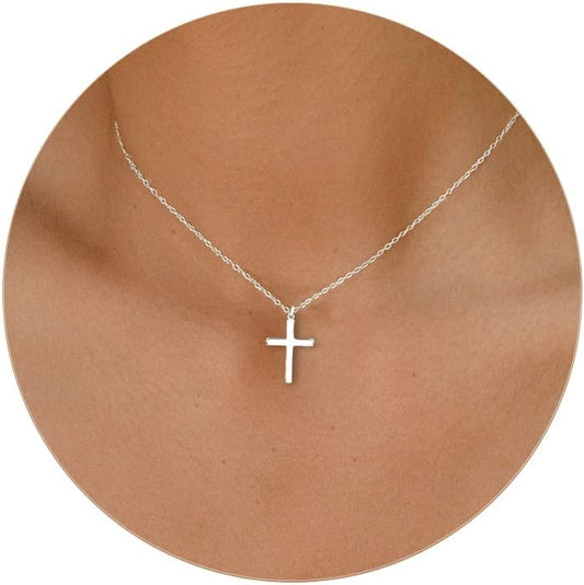 Manufacturer  Moodear Cross Necklace for Women - Dainty 925 Sterling Silver/Gold Plated Layered Cross Pendant Simple Small Necklaces for Women Trendy Jewelry Gifts  Necklace