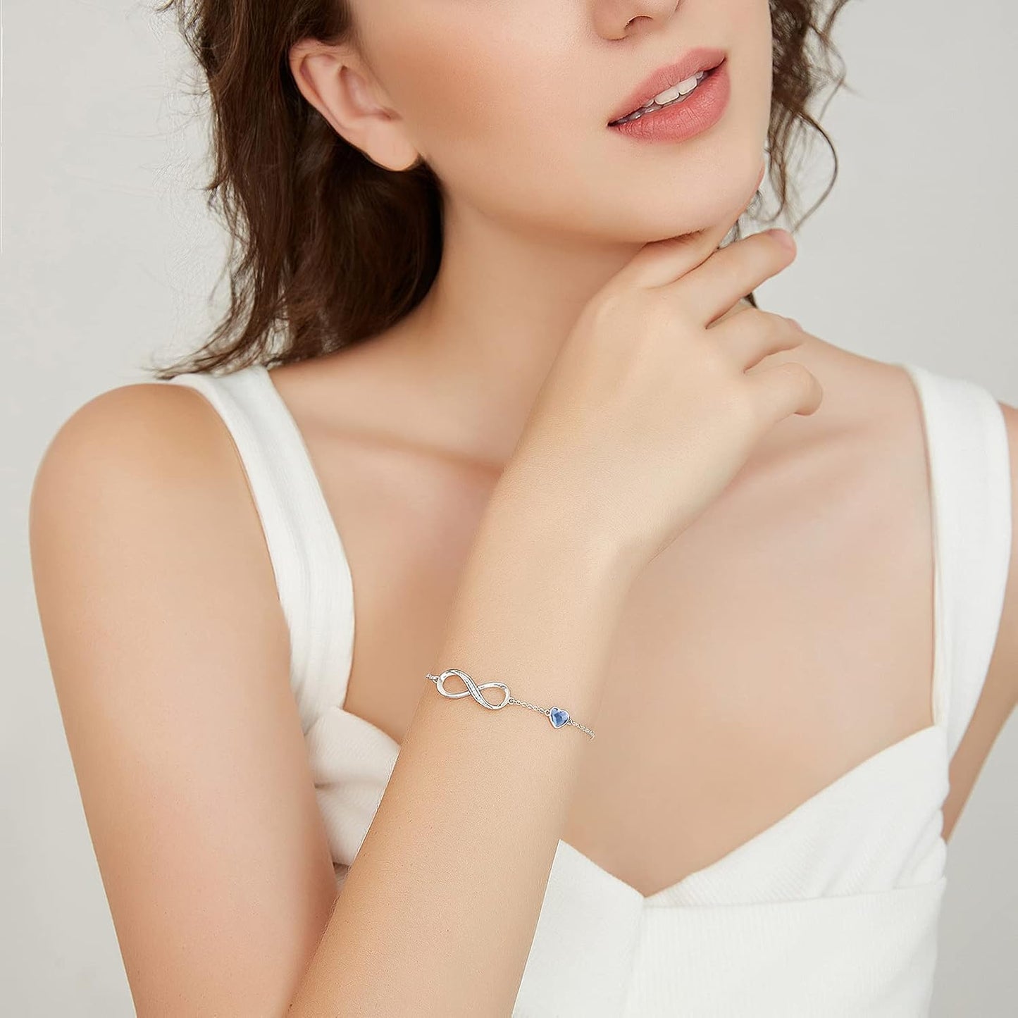 Manufacturer  CDE Infinity Heart Birthstone Charm Link Bracelet for Women 925 Sterling Silver Adjustable Mother's Day Gift Anniversary Birthday Jewelry for Wife Girlfriend Her  bracelets