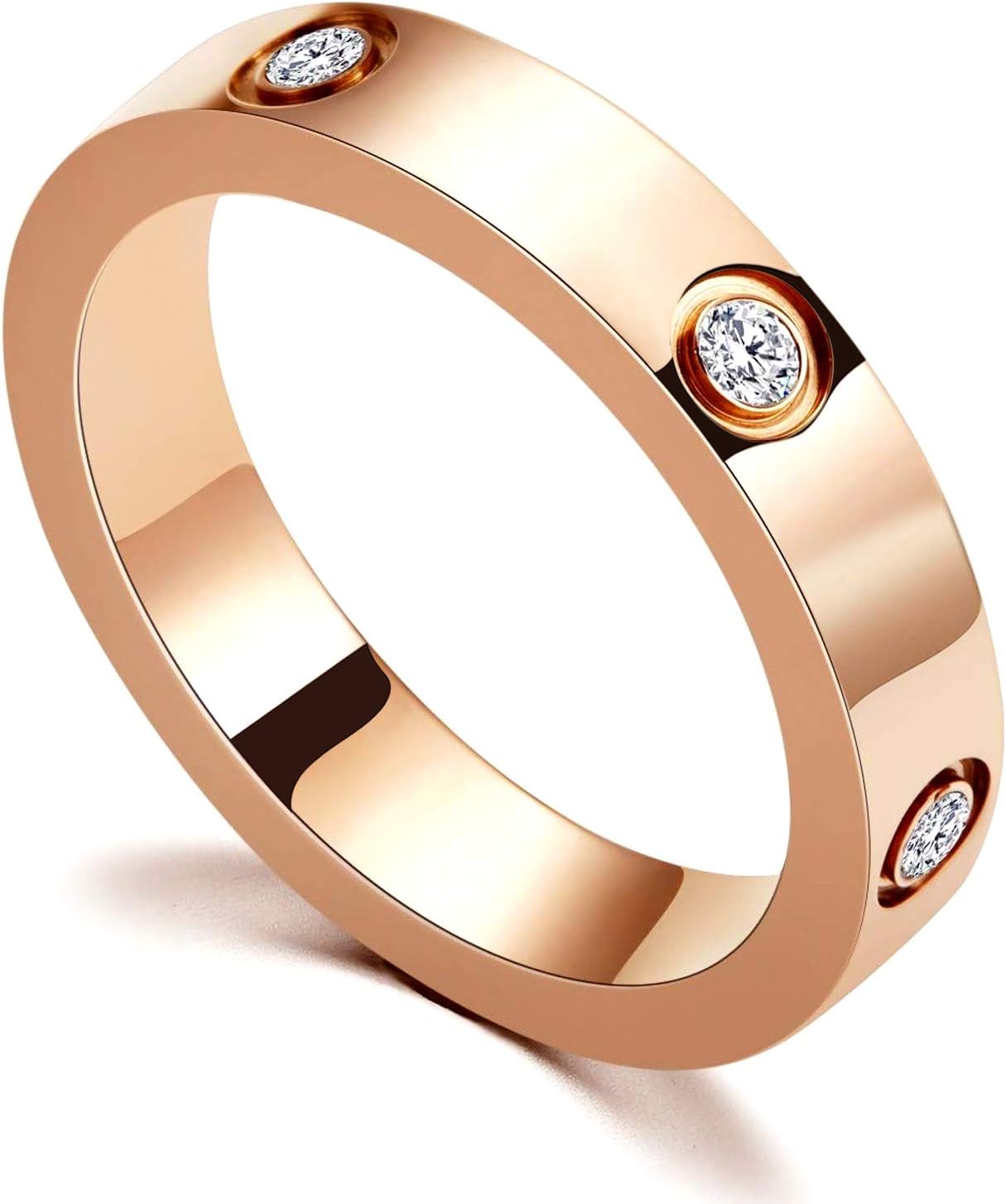 Manufacturer  PDWZNBA Love Friendship Ring 18K Gold Silver Rose Plated Cubic Zirconia Stainless Steel Promise Ring Wedding Band Jewelry Birthday Gifts for Women   rings