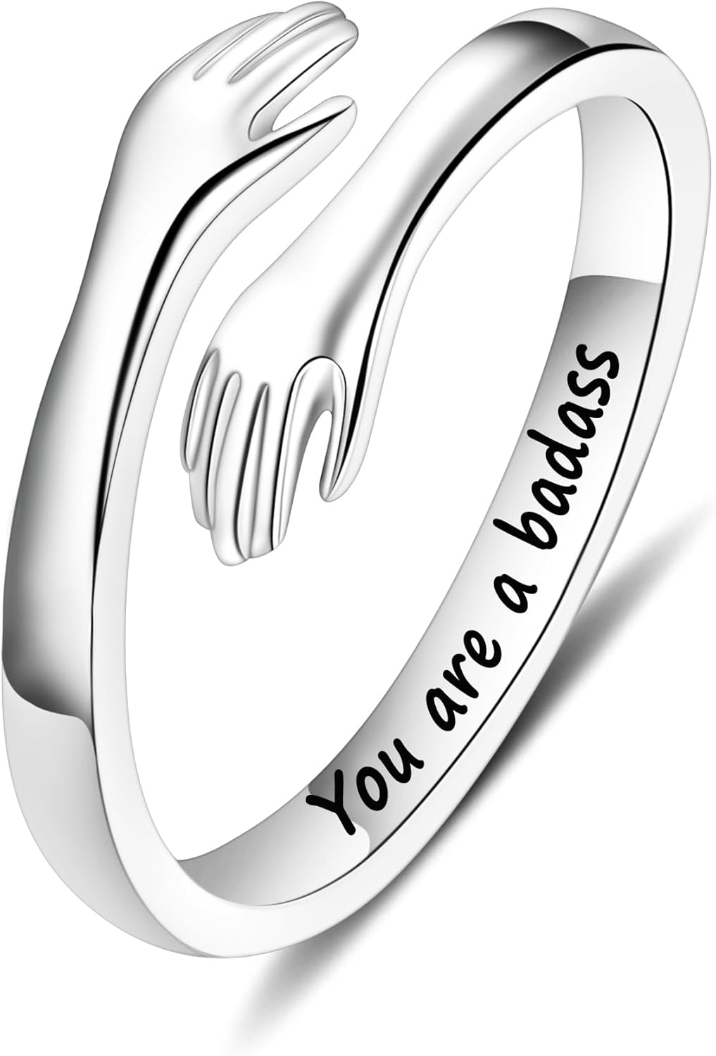 Manufacturer  Yesteel S925 Sterling Silver Hug Ring for Women Teen Girls, Adjustable Ring Jewelry Mothers Day Birthday Gifts for Daughters Mom Sister Wife Friends Grandma   rings