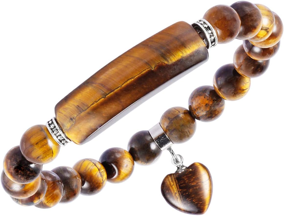Manufacturer  TUMBEELLUWA Healing Stone Bracelet 8mm Beads Chakra Crystal Energy Heart Charm Bracelet Handmade Jewelry for Women  bracelets