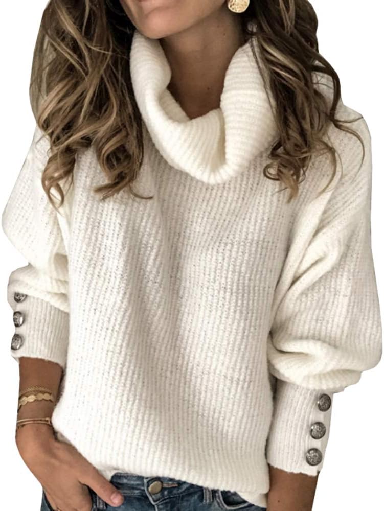 Manufacturer  Women's Oversized Turtleneck Chunky Pullover Sweaters Cowl Neck Long Sleeve Winter Slouchy Loose Knit Sweaters   sweaters