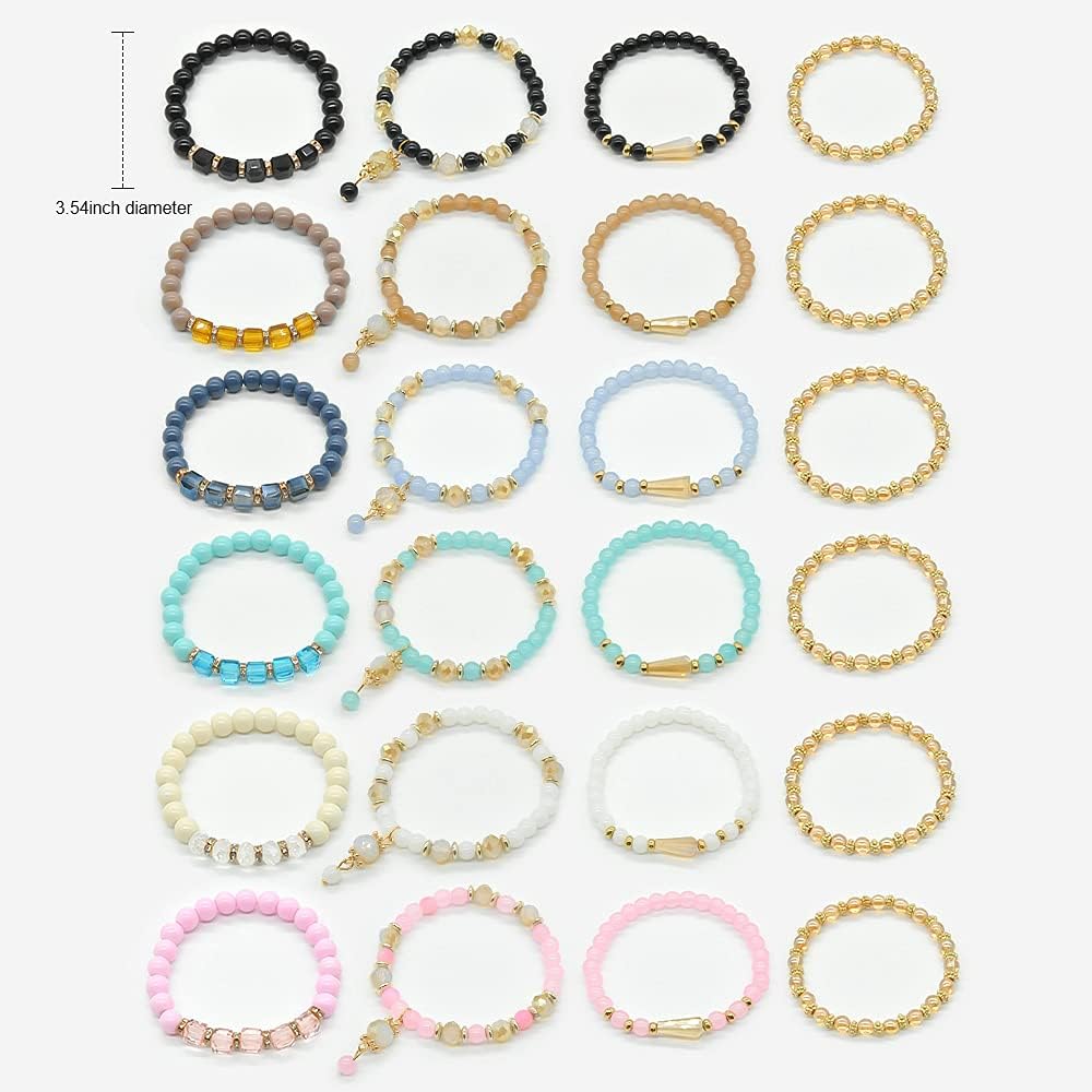 Manufacturer  Bohemian Bracelet Sets for Women - 6 Sets Stackable Stretch Bracelets Multi-color Boho Jewelry for Women Hippie Bracelets Dainty Jewelry  bracelets