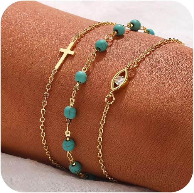 Manufacturer  Bracelets for Women, Waterproof 14K Gold/Silver Plated Stackable Bracelets for Women Non Tarnish Trendy Dainty Paperclip Figaro Box Herringbone Hand Chain Bracelet Pack Stack Adjustable Jewelry for Women  bracelets